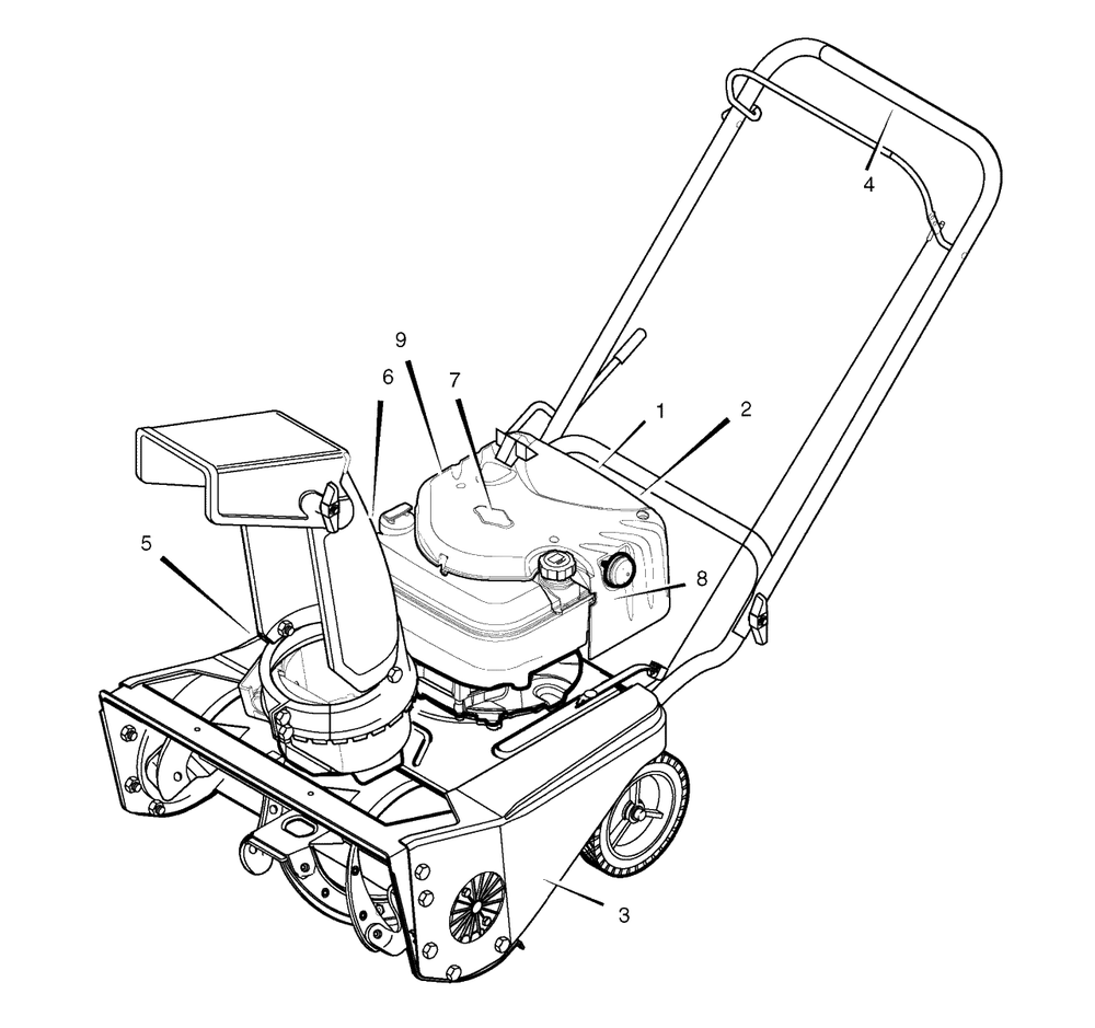 Decals Diagram and Parts List for 18-2816-48 (6210700x112N)(2007) Briggs and Stratton Snow Blower